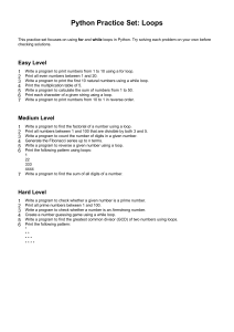 Python Loops Practice Set: Easy to Hard Problems