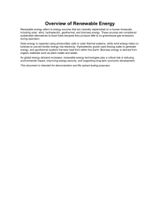 Overview of Renewable Energy Sources