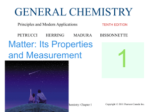 General Chemistry Chapter 1: Matter Properties and Measurement
