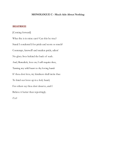Beatrice's Monologue from Much Ado About Nothing