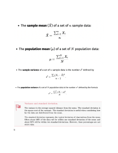 Statistics Lecture Notes: Mean, Variance, and Graphs