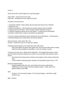 Lesson 1: Sports Economics Basics - Microeconomics in Sports
