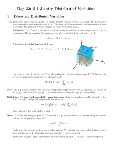 Jointly Distributed Variables - Probability Chapter