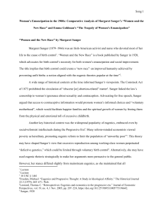 Comparative Analysis of Sanger and Goldman on Women's Emancipation