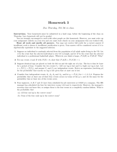 Probability Homework 3: Conditional Probability & Events