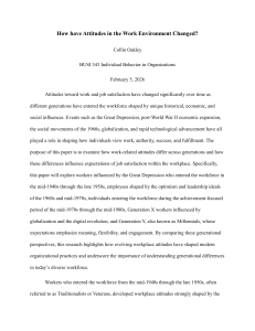Generational Attitudes in the Workplace: A Research Paper