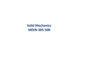 Solid Mechanics MEEN 305-500 Course Material