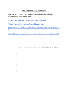 The Forgotten War: Korean War Webquest