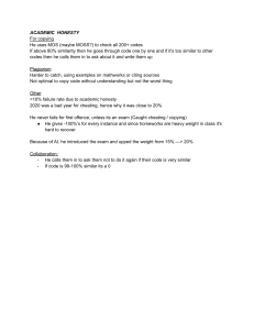Academic Honesty Policies & Plagiarism Detection