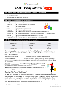 Black Friday ESL Lesson Plan (A2/B1)