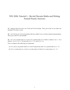 Discrete Maths Tutorial: Formal Proofs & Answers