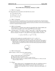 CHEM-ENG 120 Homework 1: Unit Conversions, Fluids, Career Essay