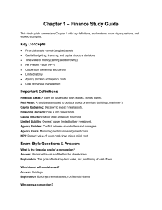 Chapter 1 Finance Study Guide