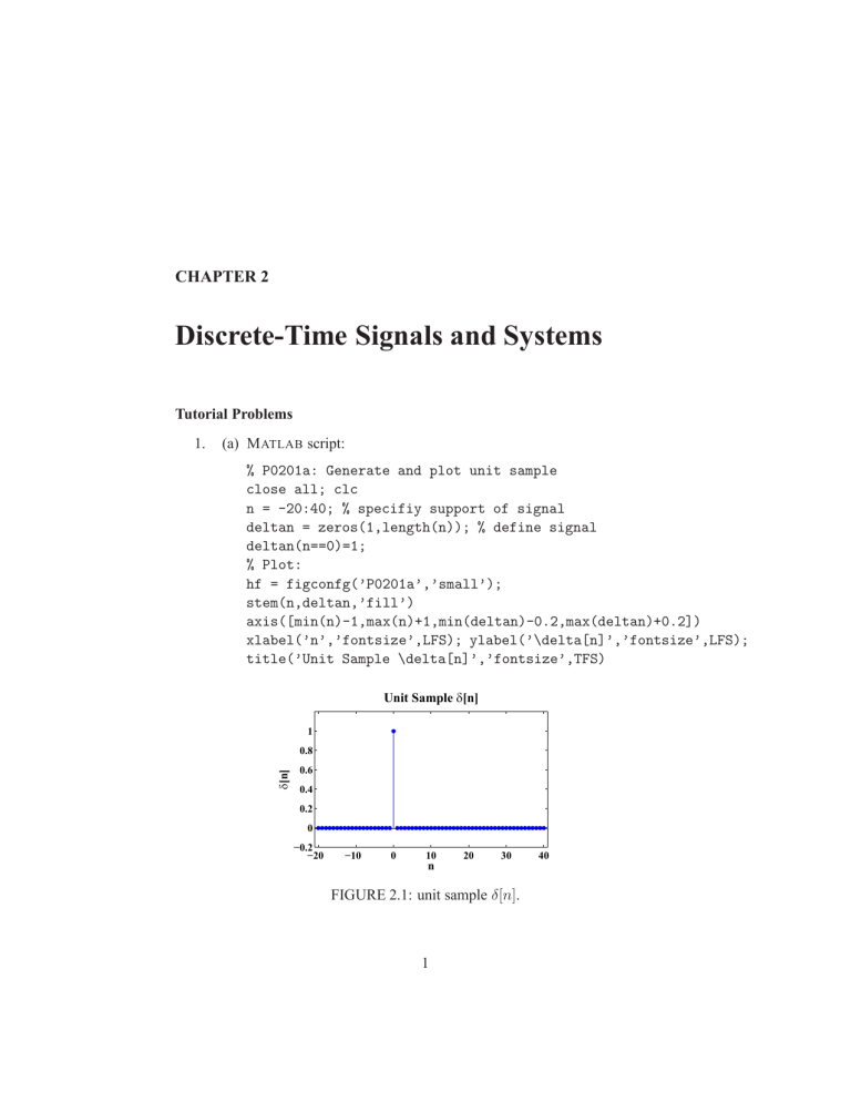 Discrete-Time Signals and Systems Tutorial Problems Chapter 2
