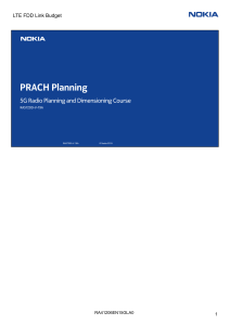 PRACH Planning for 5G Radio Networks - Nokia Course