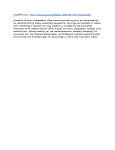 Forensic DNA Evidence: Secondary Transfer and Misleading Interpretations