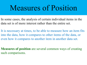 Measures of Position: Percentiles, Deciles, Quartiles