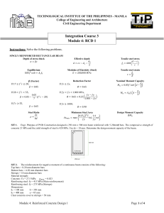 Reinforced Concrete Design 1 Module - Civil Engineering