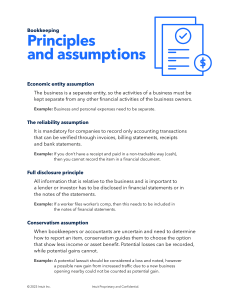 Bookkeeping Principles and Assumptions Guide