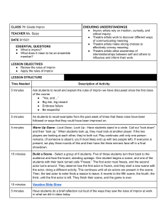 7th Grade Improv Lesson Plan by Ms. Sippy