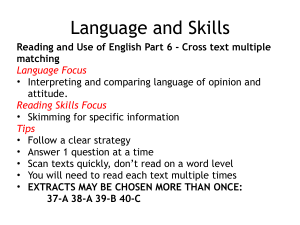 Reading and Use of English Part 6: Cross Text Matching Guide