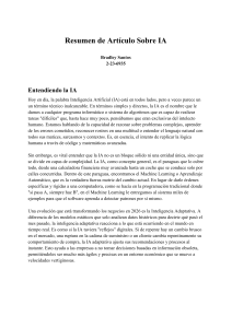 Resumen del Art&iacute;culo sobre IA