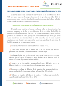 Protocolo de inactivaci&oacute;n de suero para ensayo de CPK