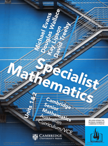 Specialist Mathematics Units 1&2 Textbook