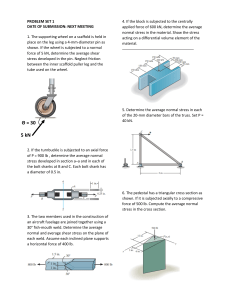 Engineering Mechanics Problem Set 1: Stress Analysis