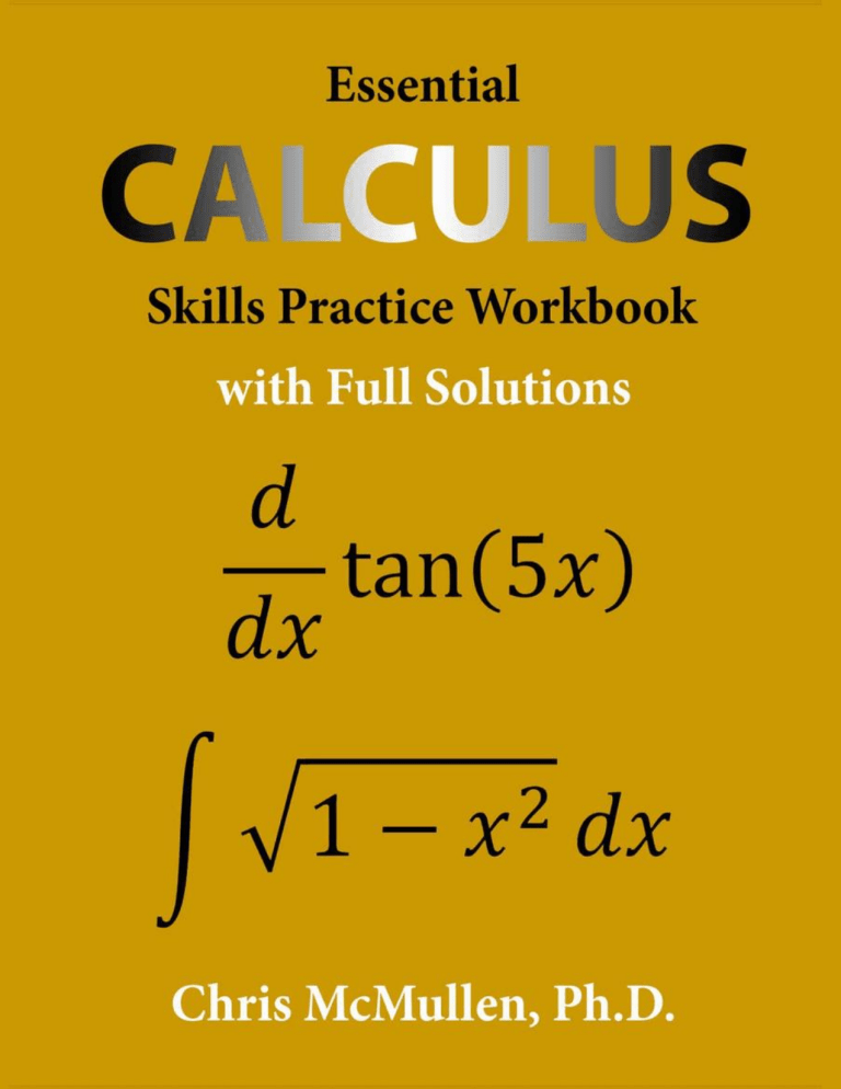 Full Solution Essential Calculus Skills Practice Workbook with Full Solutions