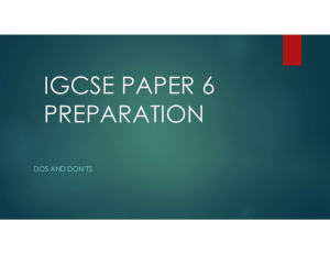 IGCSE Paper 6 Preparation: Dos and Don'ts for Experiments