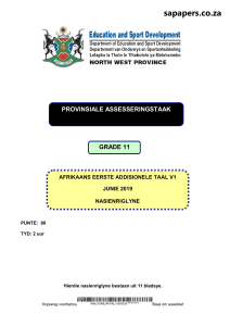 Graad 11 Afrikaans Eerste Addisionele Taal Junie 2019 Assessering Nasienriglyne