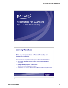 Accounting for Managers: Introduction to Accounting
