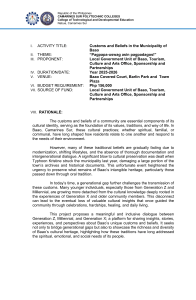 Customs and Beliefs in Baao: Intergenerational Cultural Preservation Project