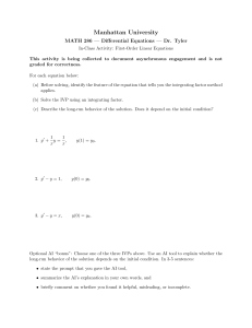 First-Order Linear Equations Activity