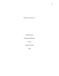 Mindfulness Reflection 7: Technological Stressors in Nursing