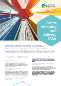 Emerald Gratis Shipping & Delivery FAQs