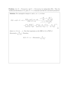 Conditional Distribution of Poisson RVs: Binomial Parameters