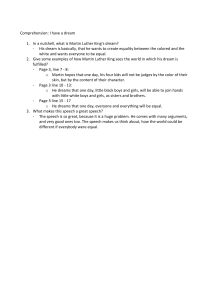 MLK Dream Speech Comprehension Worksheet