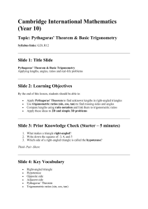 Pythagoras & Trigonometry Lesson Plan (Year 10)