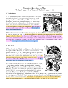 Maus Discussion Questions: Prologue & Chapter 1