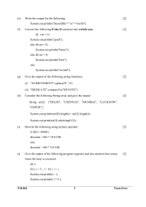 Java Programming Exam Questions