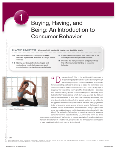 Consumer Behavior Introduction: Buying, Having, Being