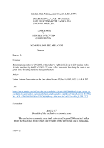 ICJ Memorial: Ambrosia v Rovinia - Law of the Sea