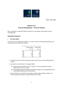 Oxford Financial Management Problem Set 1