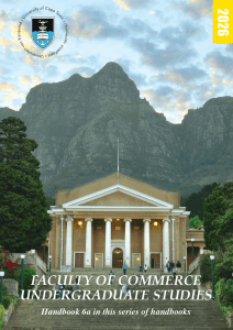 UCT Faculty of Commerce Undergraduate Handbook 2026