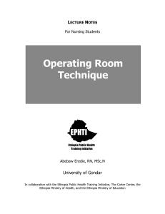 Operating Room Technique Lecture Notes for Nursing Students