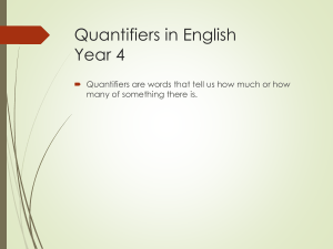 Quantifiers in English Year 4