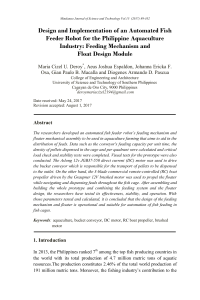 Automated Fish Feeder Robot Design for Philippine Aquaculture