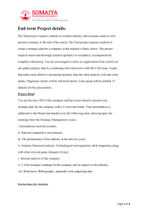 End Term Project Details - Strategic Management Course